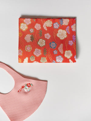 ワッフル刺繍マスク　鈴柄